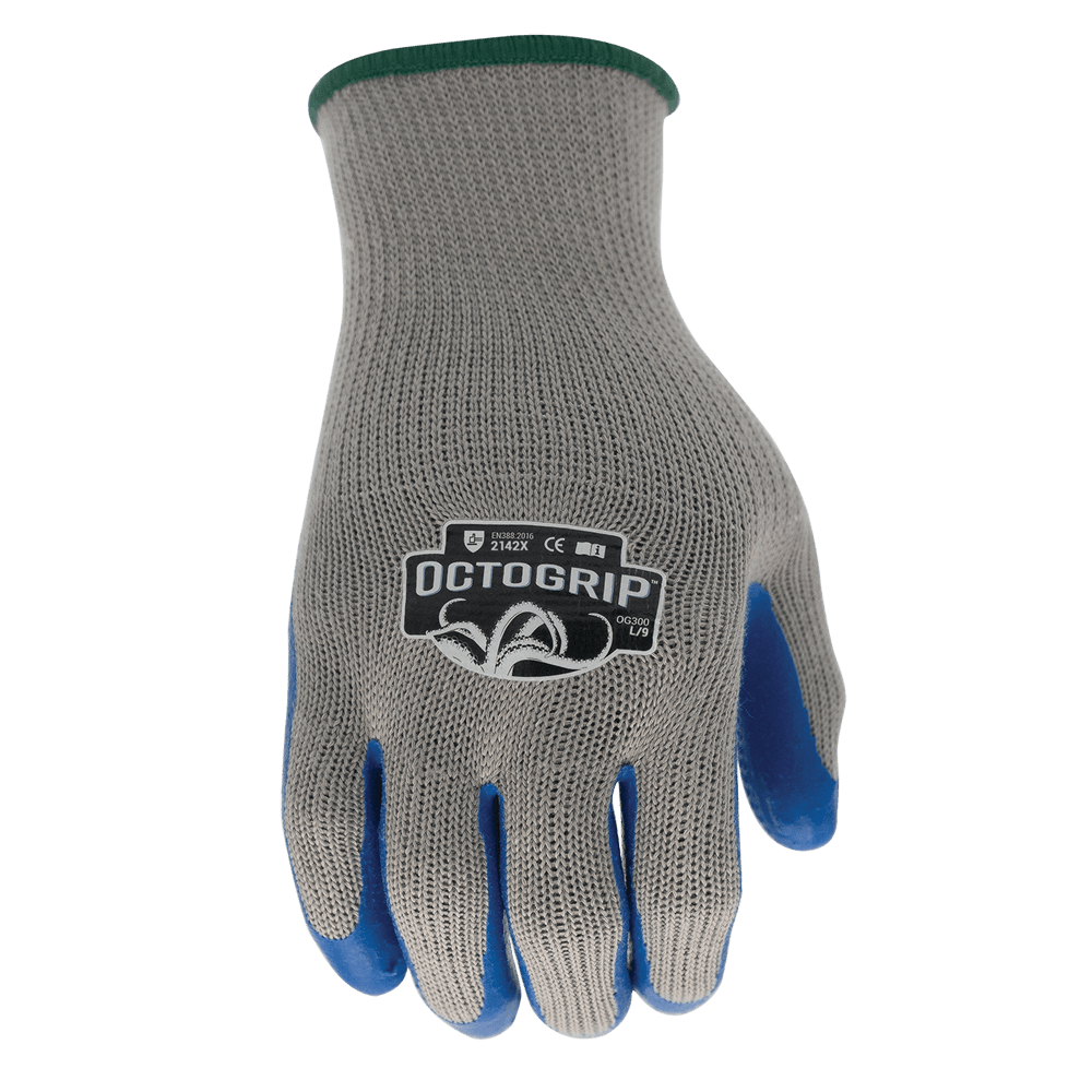 Octogrip OG300 10 Gauge Latex Coated Palm Work Glove Grey Medium