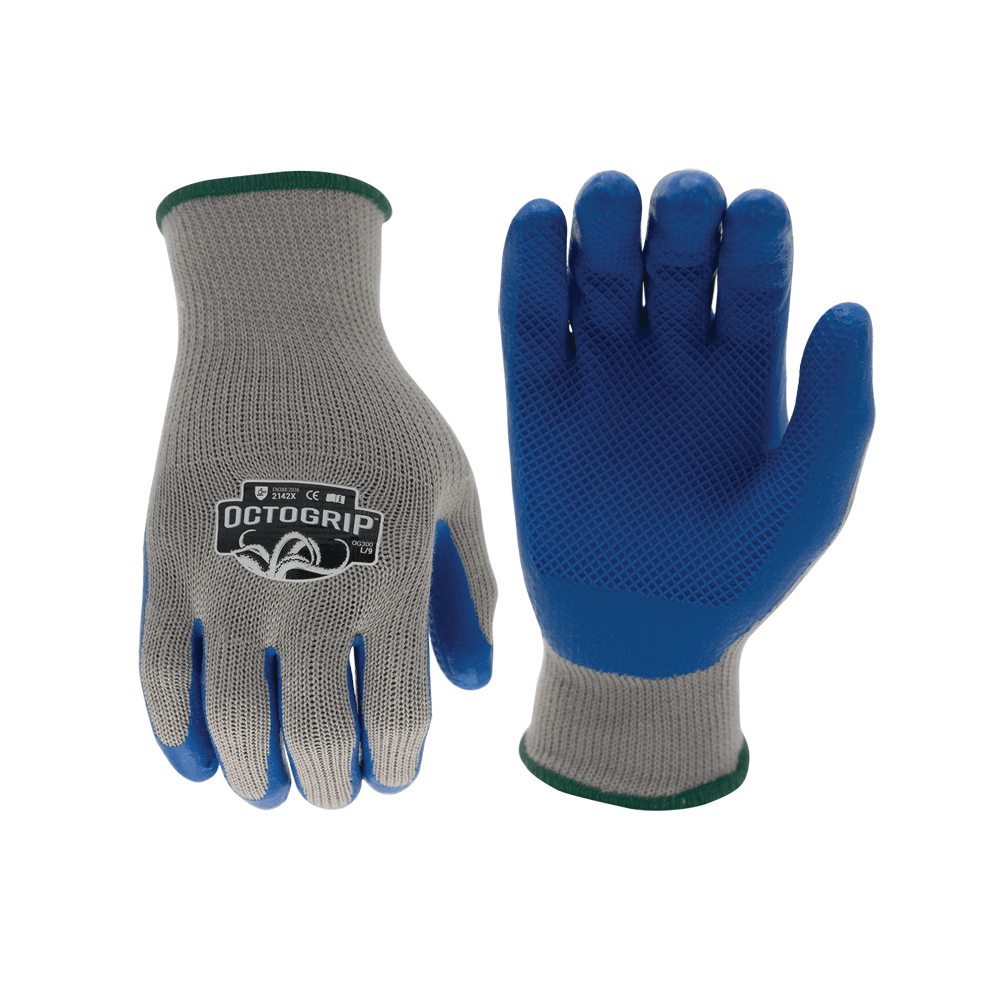 Octogrip OG300 10 Gauge Latex Coated Palm Work Glove Grey Medium