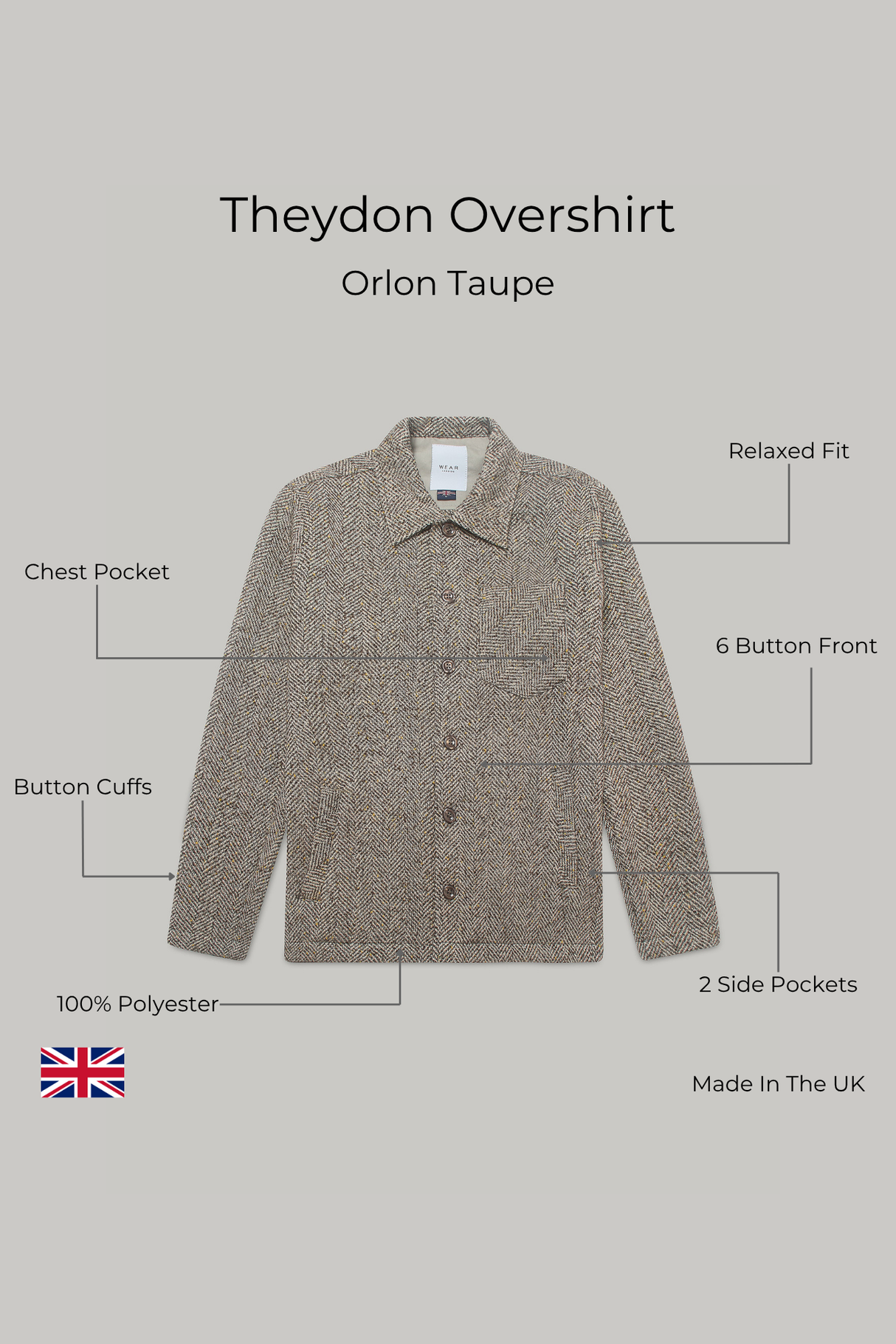 Theydon Overshirt - Orlon Taupe