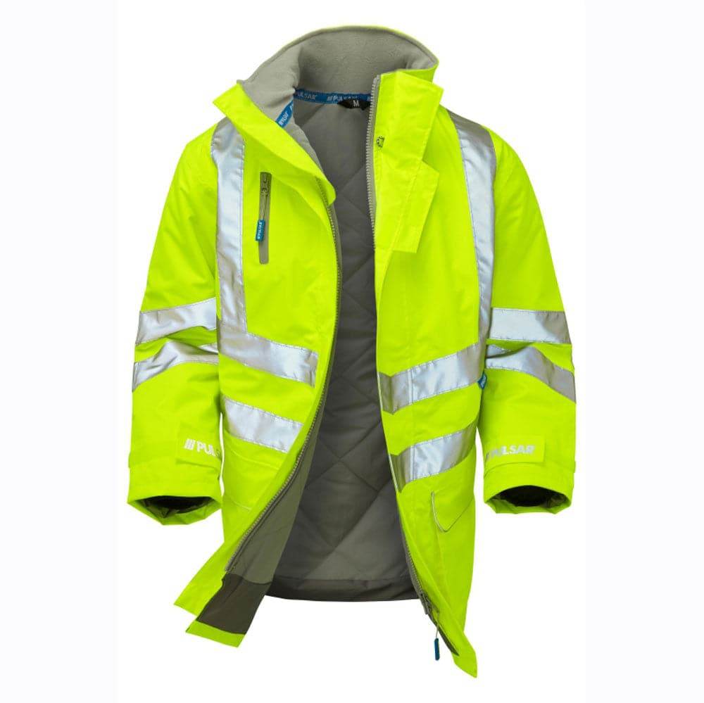 PULSAR P187 Hi-Vis Yellow Padded Waterproof Storm Coat