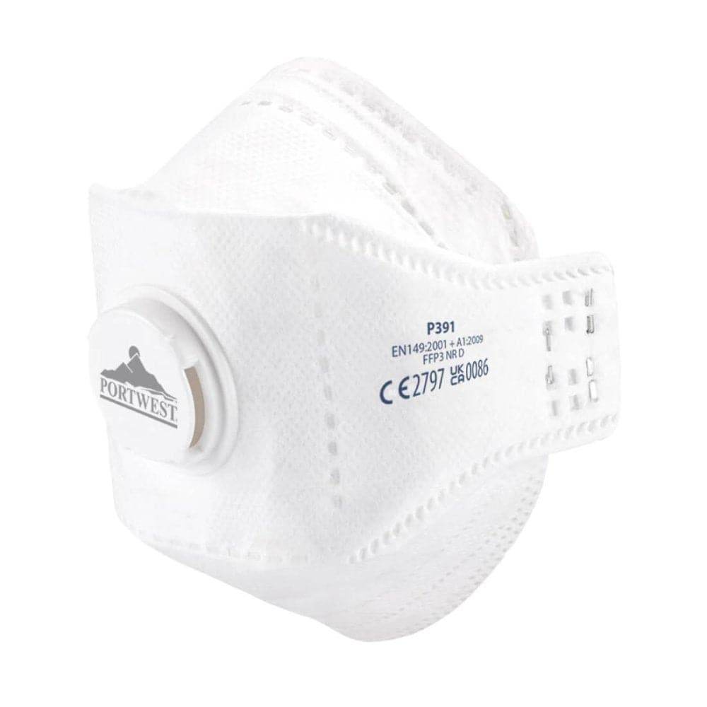 Portwest P391 EAGLE FFP3 Valved Dolomite Fold Flat Respirator (Pack of 10)