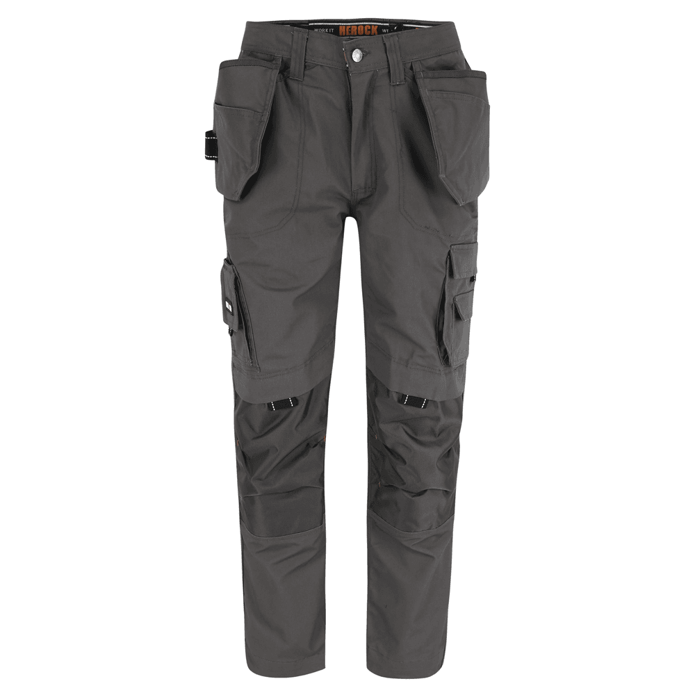 Herock Dagan Short Leg Water-Repellent Holster Pocket Kneepad Trousers Grey / 40" Waist, 28" Leg