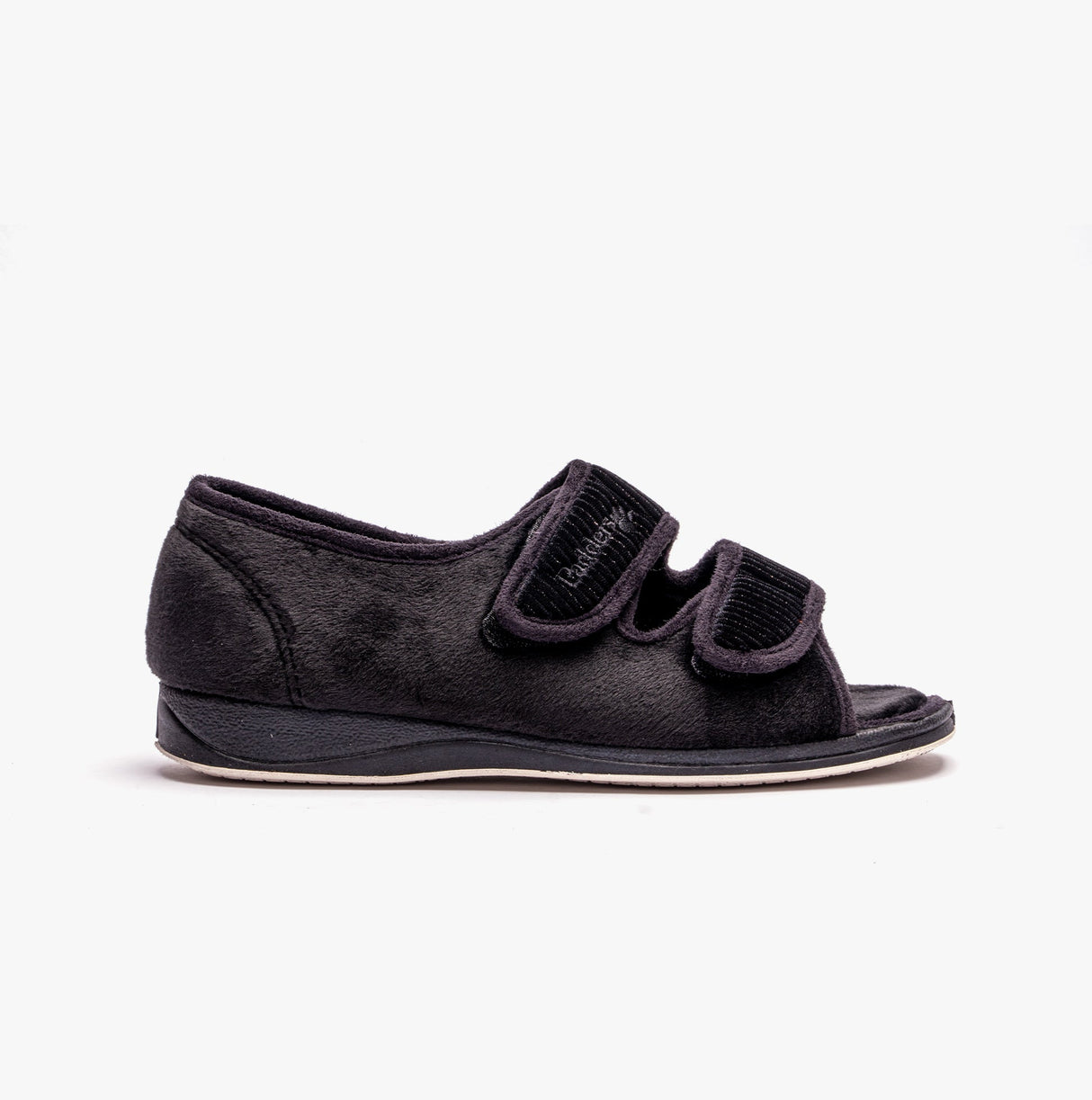 Padders LYDIA X Womens (6E Fit) Touch Fasten Slippers Black