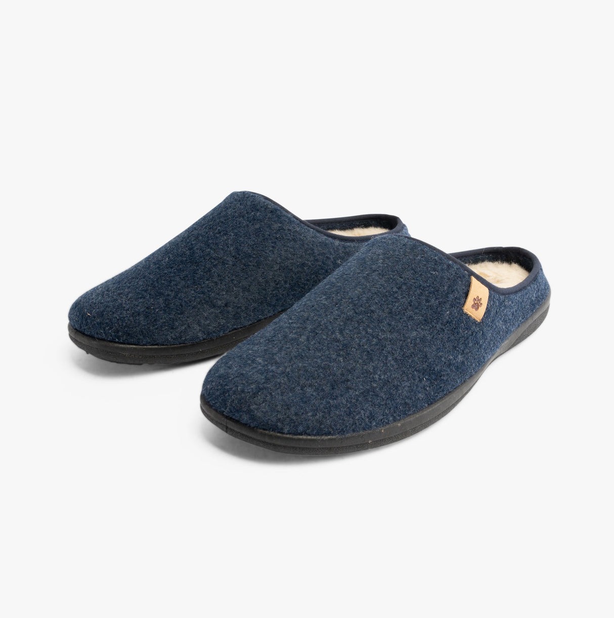 Padders FELIX Mens Mule Slippers Blue Felt