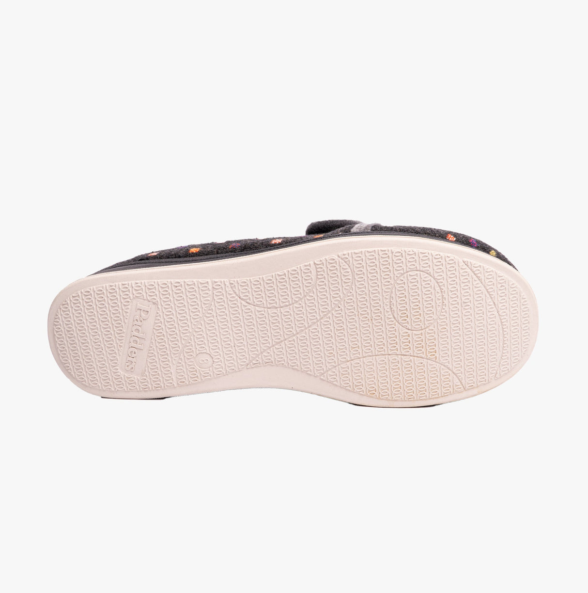 Padders REPOSE Womens (2E Fit) Full Slippers Charcoal