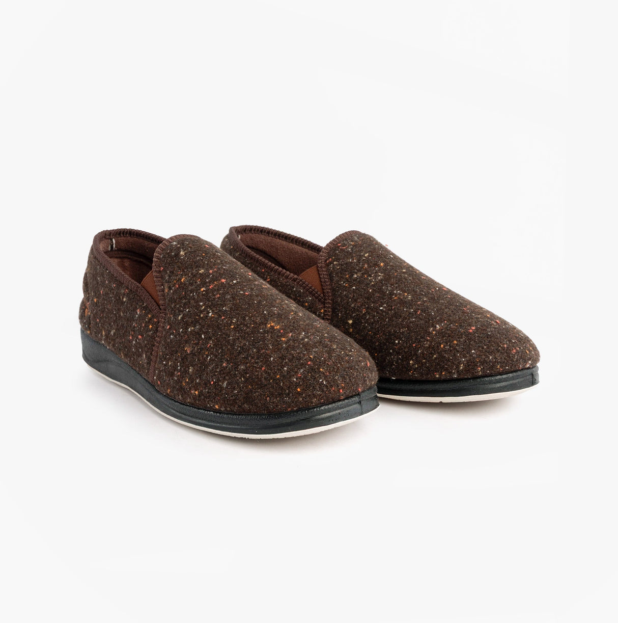 Padders ALBERT Mens (G Fit) Full Slipper Slippers Brown Tweed