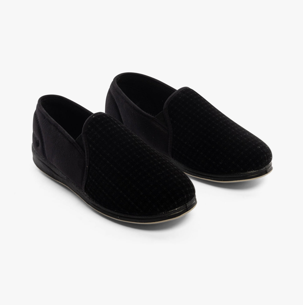 Padders ALBERT Mens (G Fit) Full Slippers Black Check