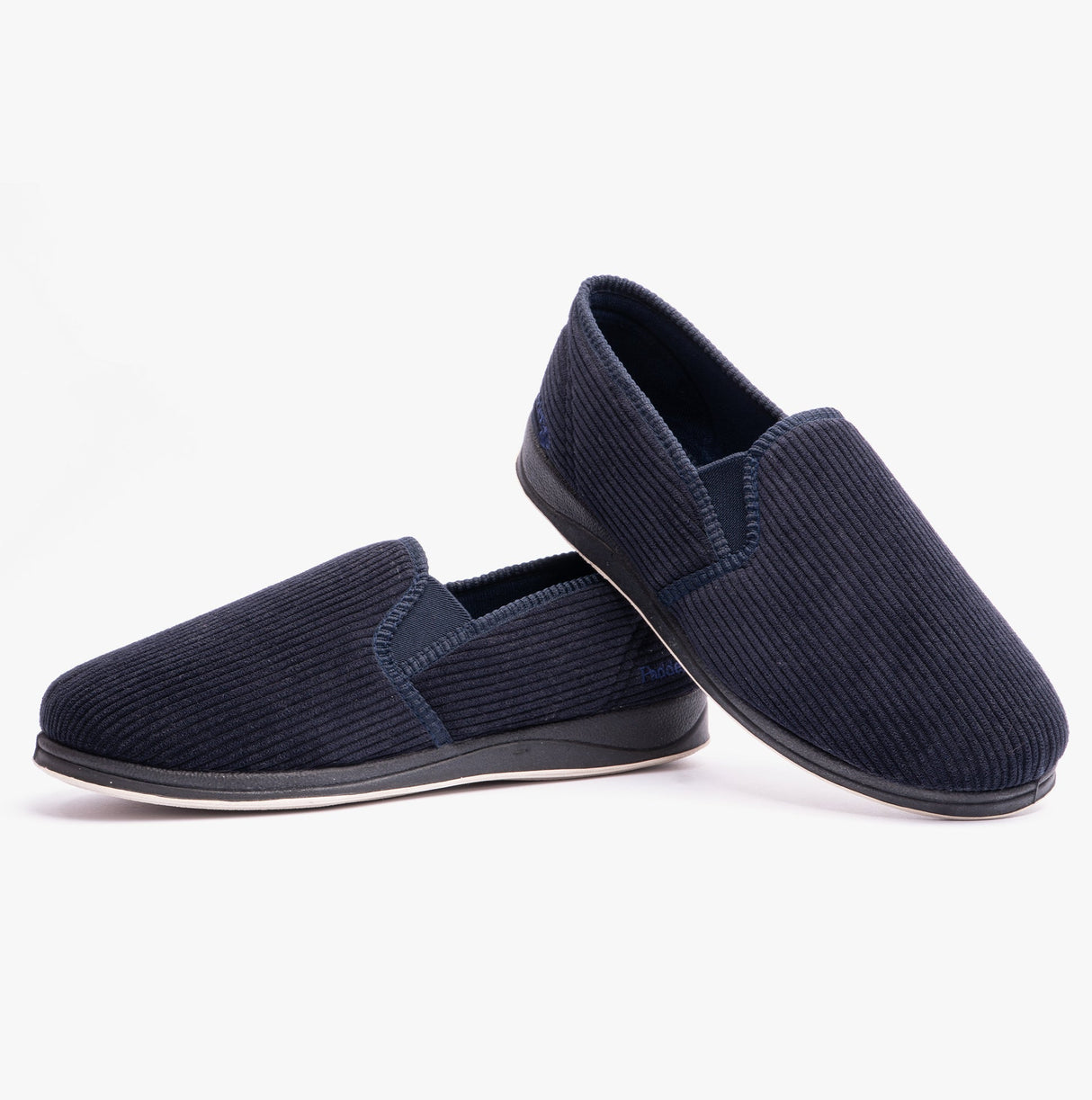 Padders ALBERT Mens (G Fit) Full Slippers Corduroy Navy