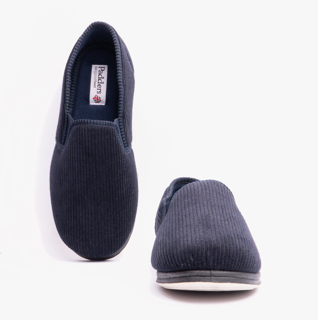 Padders ALBERT Mens (G Fit) Full Slippers Corduroy Navy
