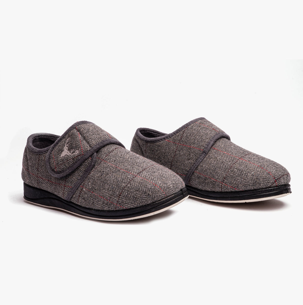 Padders CHARLES Mens (G Fit) Slippers Grey Combi