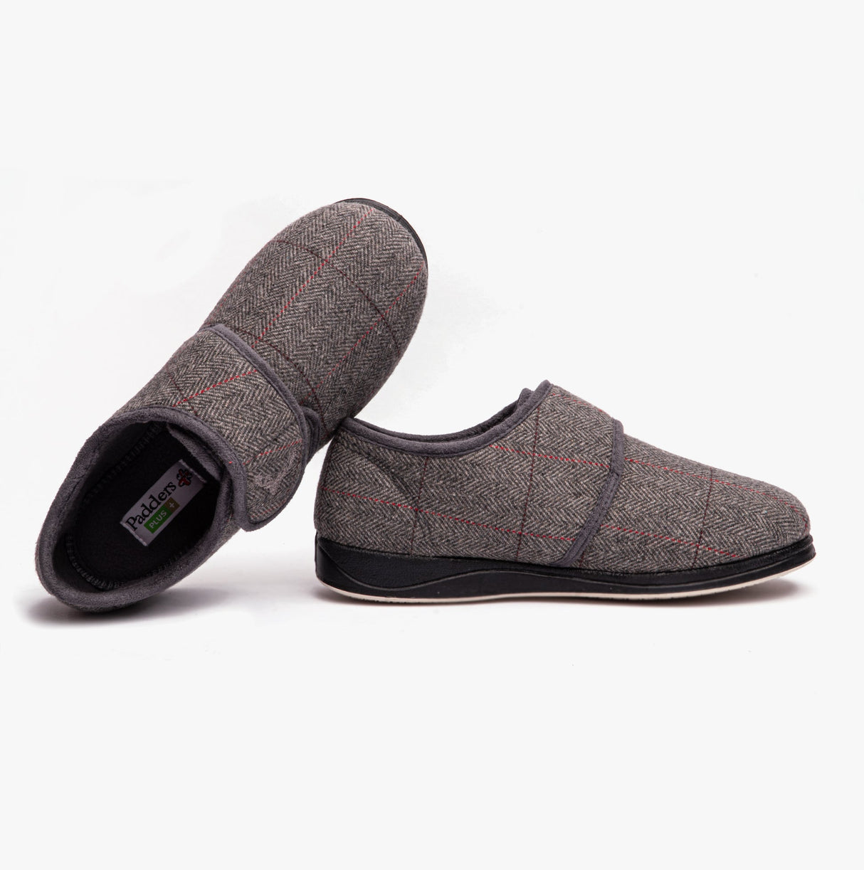 Padders CHARLES Mens (G Fit) Slippers Grey Combi
