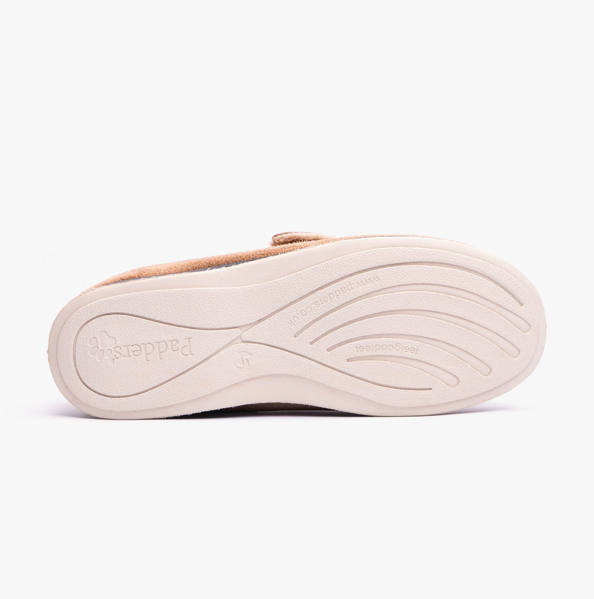 Padders HUG Womens (2E Fit) Touch Fasten Slippers Taupe