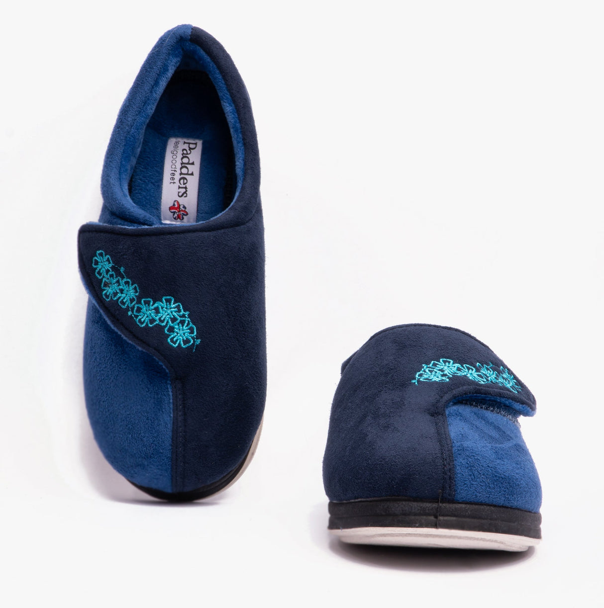 Padders HUG Womens (2E Fit) Touch Fasten Slippers Royal