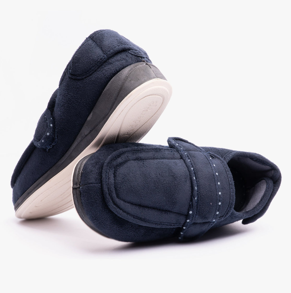 Padders ENFOLD Womens (2E Fit) Touch Fasten Full Slippers Navy