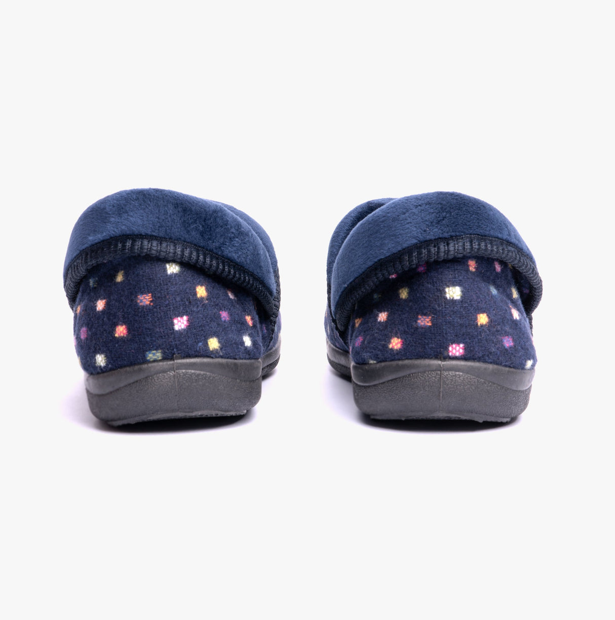 Padders MELLOW Womens (2E Fit) Full Slippers Navy Woven Spot