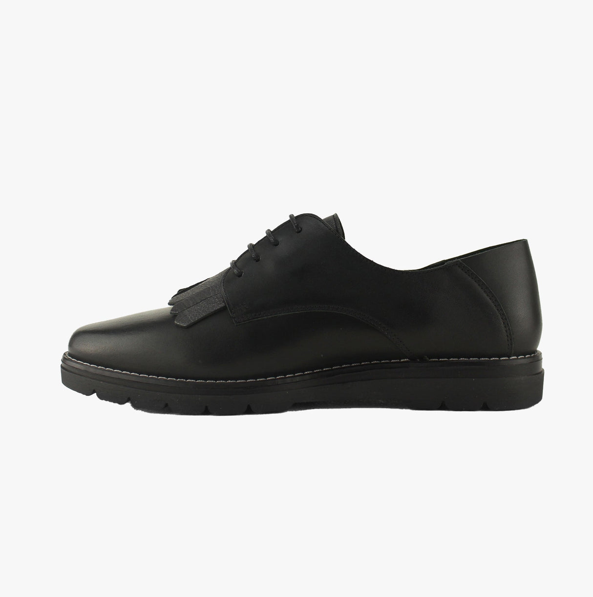 Pikolinos RIGA Womens Leather Flats Lace Up Shoes Black