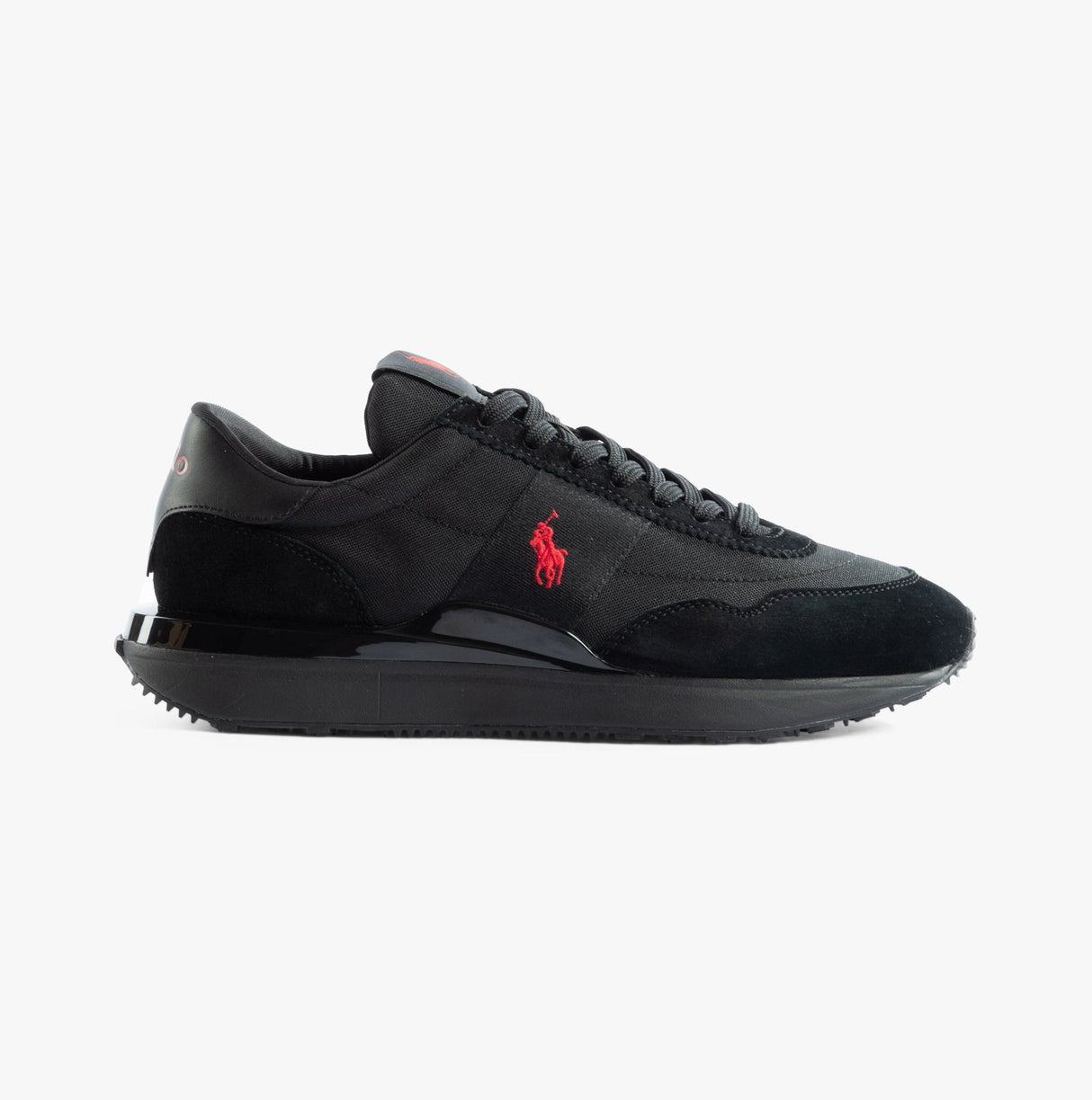 Polo Ralph Lauren TRAIN 89 Mens Trainers Triple Black/Red