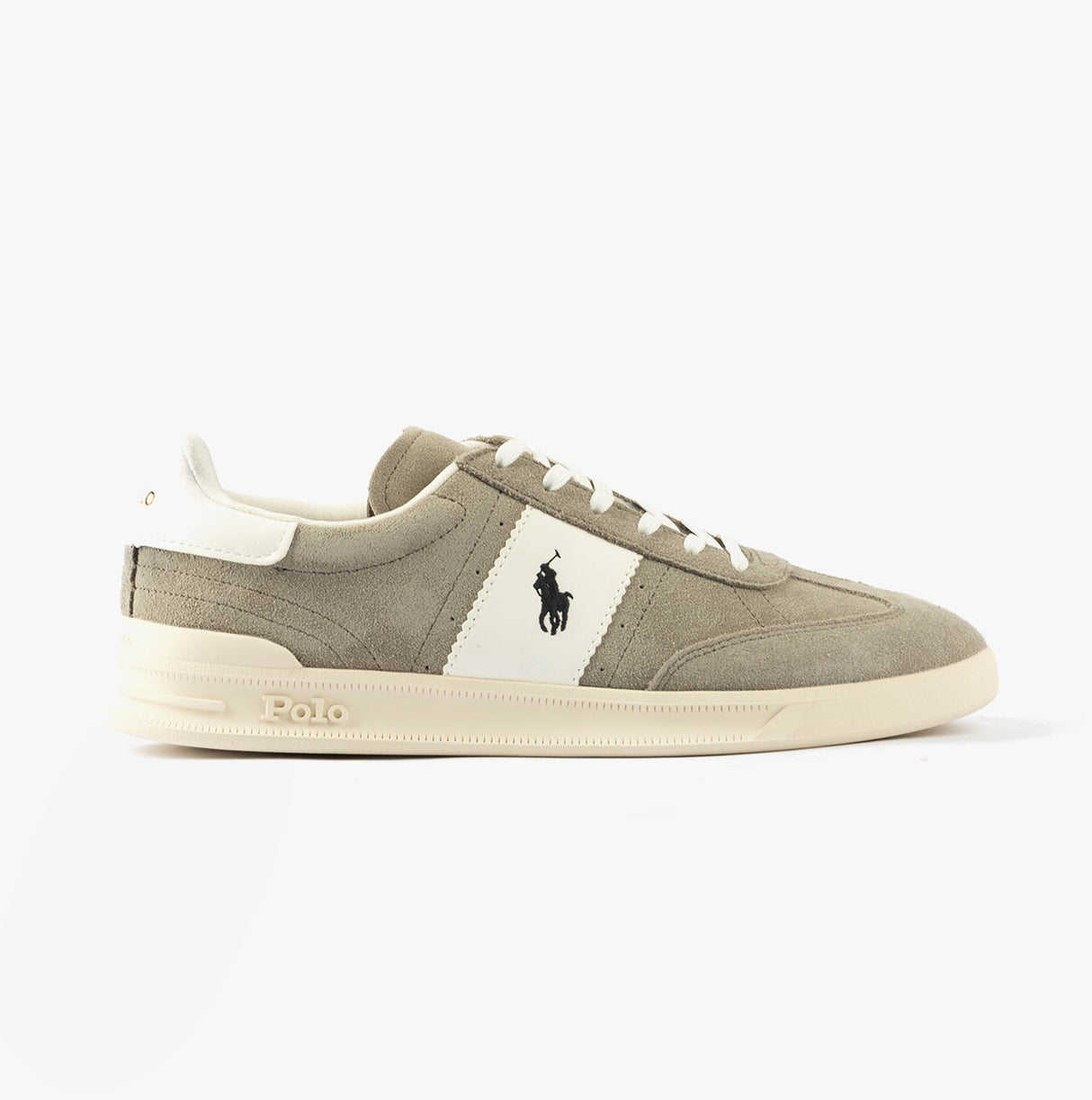 Polo Ralph Lauren HERITAGE AERA Mens Trainers Earth Grey/Deckwash White