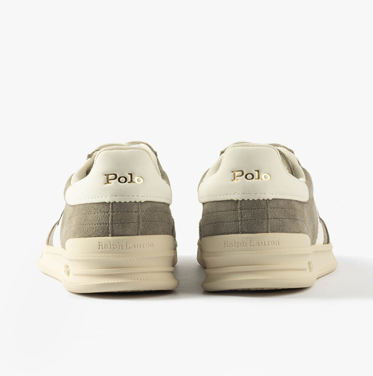 Polo Ralph Lauren HERITAGE AERA Mens Trainers Earth Grey/Deckwash White