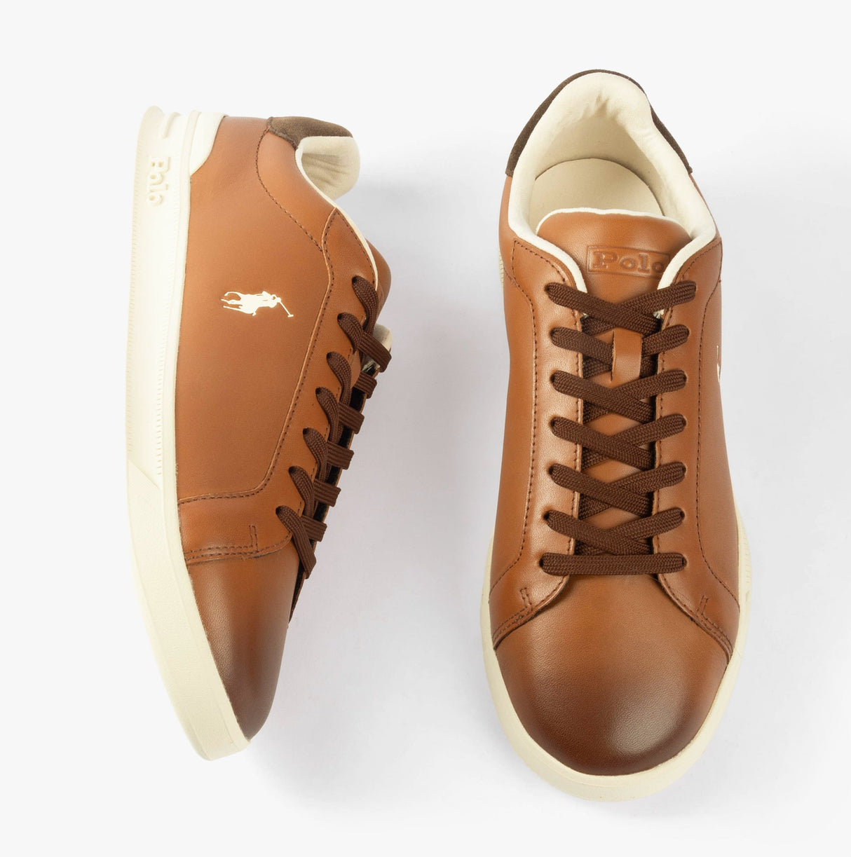 Polo Ralph Lauren HERITAGE COURT II Mens Trainers Tan/Ecru