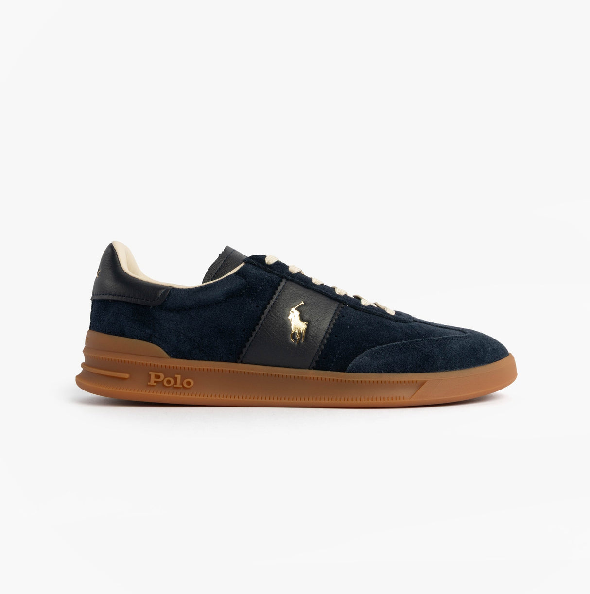 Polo Ralph Lauren Heritage Aera Mens Lace Up Suede Trainer Navy