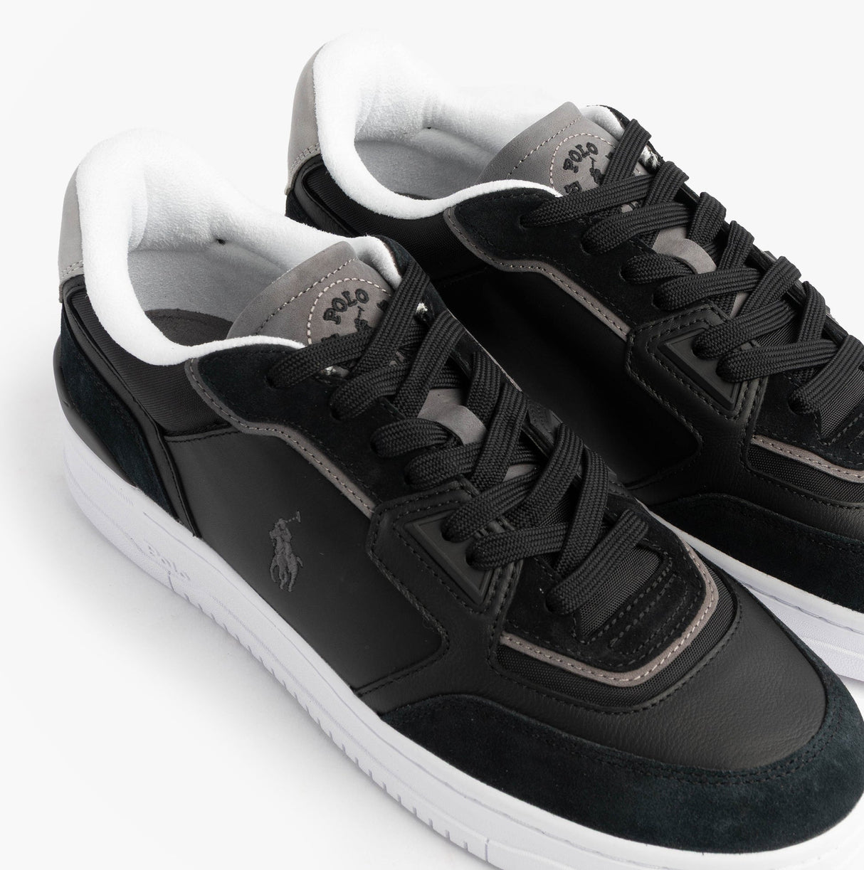 Polo Ralph Lauren Open Masters Mens Suede-Panelled Trainer Black