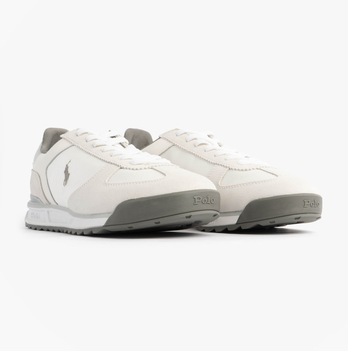 Polo Ralph Lauren Mens Varick Suede & Oxford Lace Up Trainer White