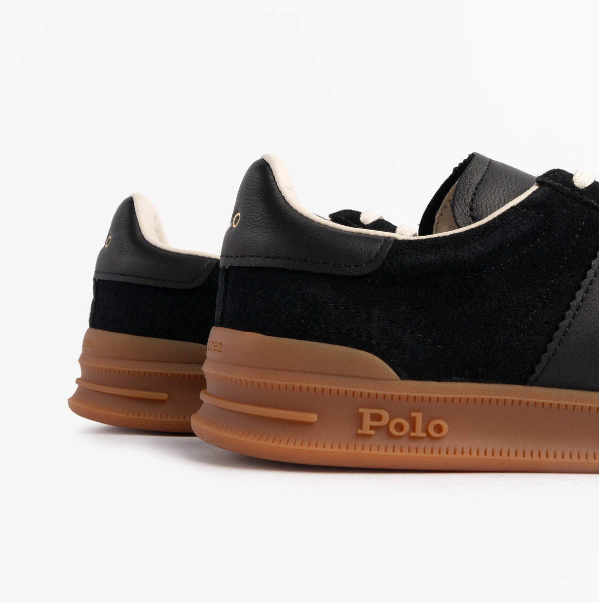 Polo Ralph Lauren Heritage Aera Mens Lace Up Suede Trainer Black