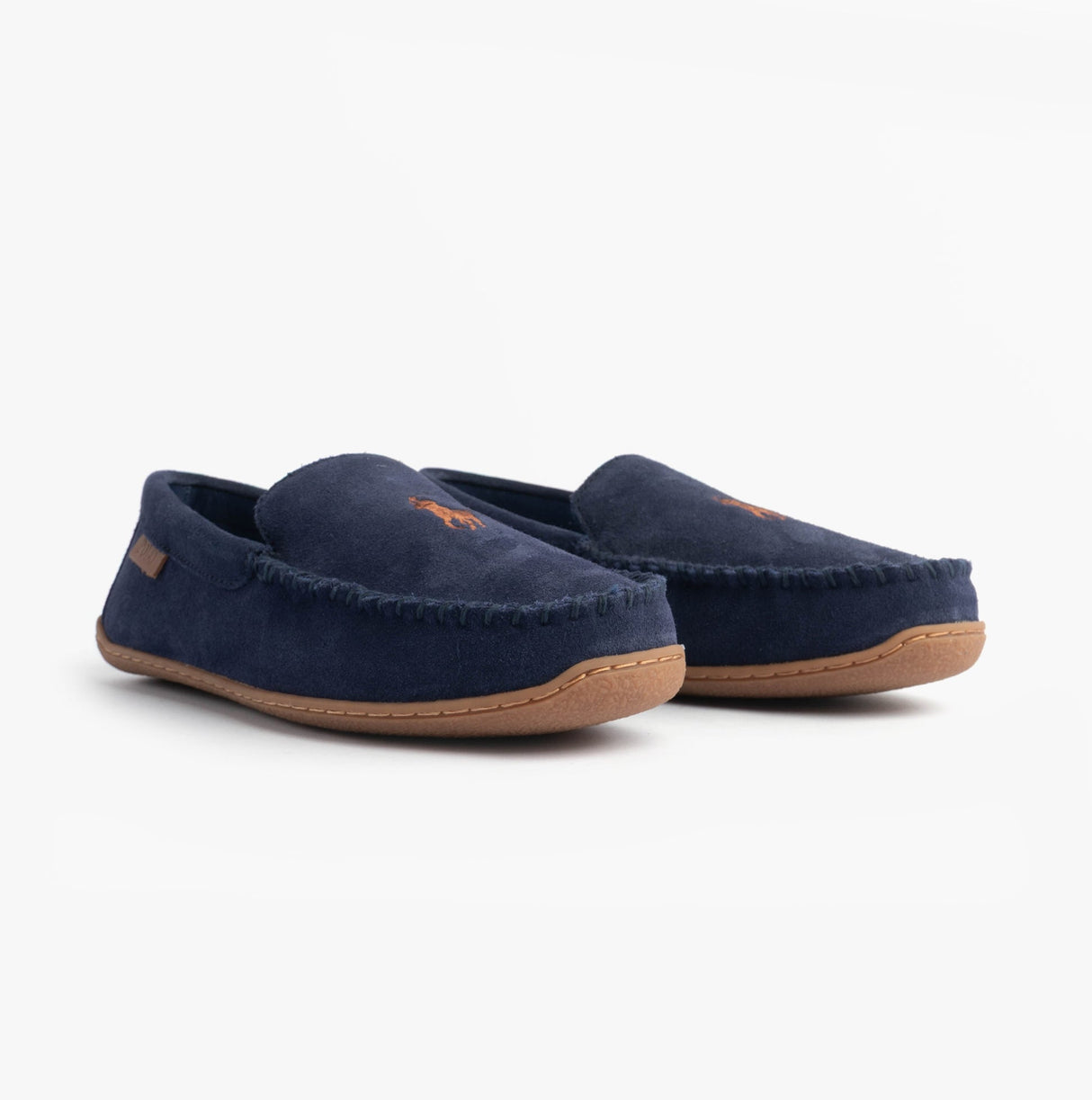 Polo Ralph Lauren BRENAN Logo Mens Dress Suede Slippers Navy