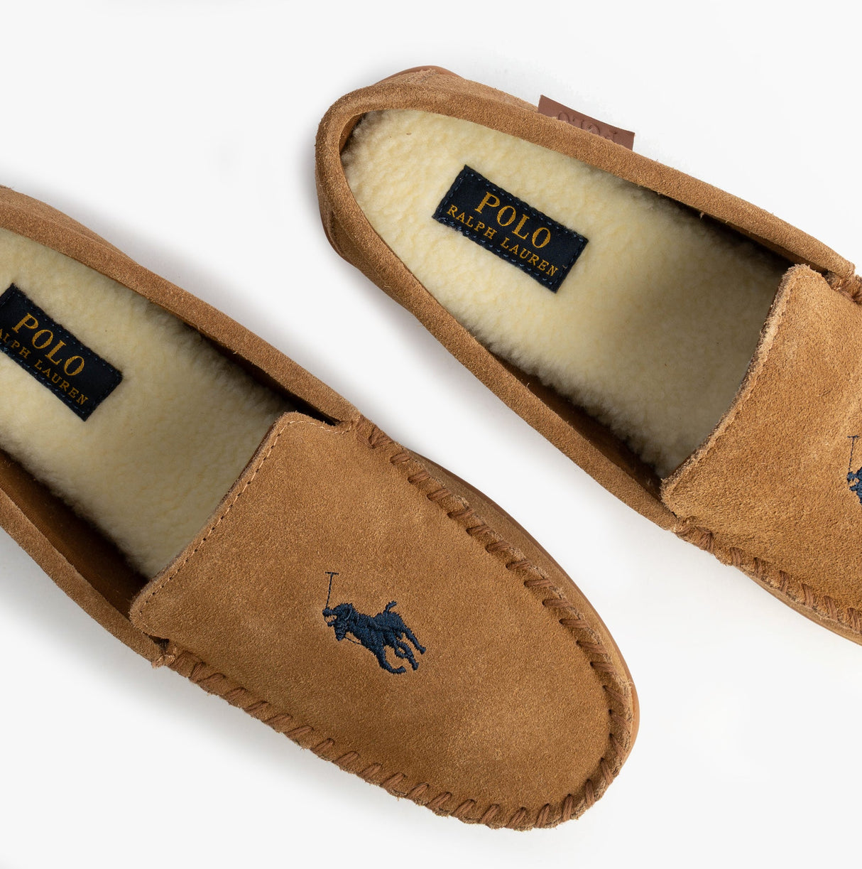 Polo Ralph Lauren BRENAN Logo Mens Dress Suede Slippers Snff Suede/Navy
