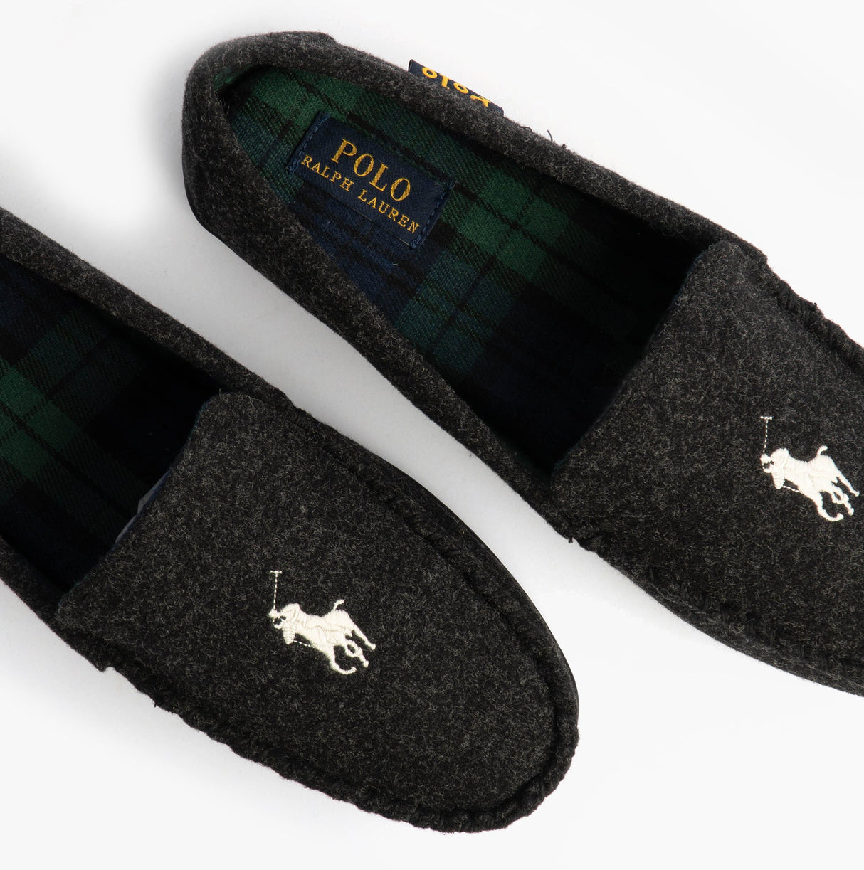 Polo Ralph Lauren BRENAN WOOL Mens Dress Shoe Slippers Black/Cream