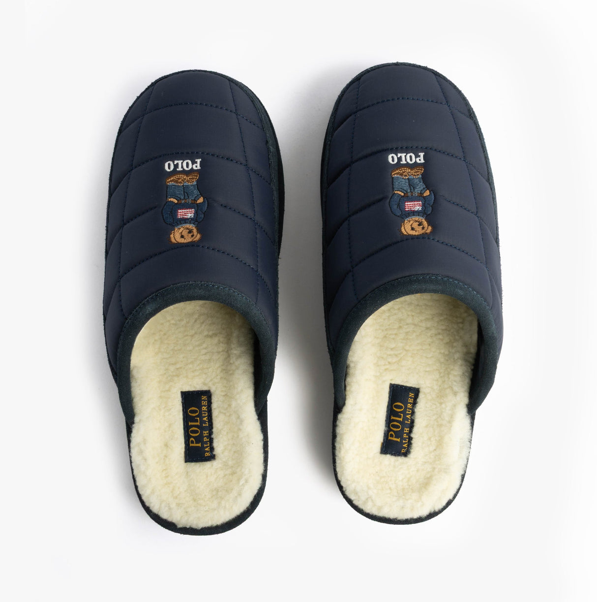 Polo Ralph Lauren READ BEAR Mens Mule Slippers Navy