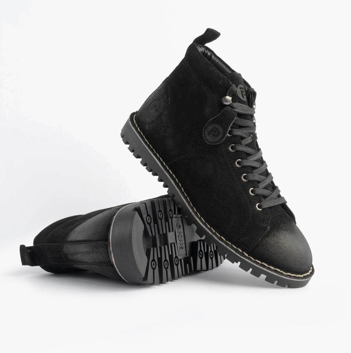 Popps 1961 MOD Mens Suede Monkey Boots Black