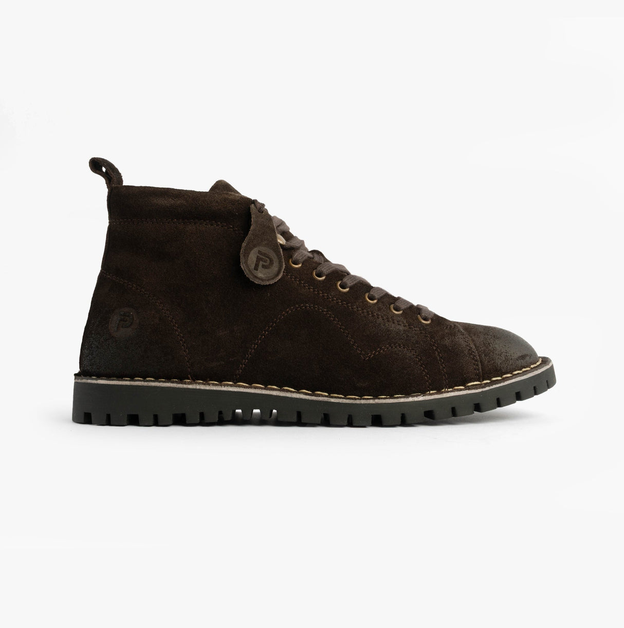 Popps 1961 MOD Mens Suede Monkey Boots Brown