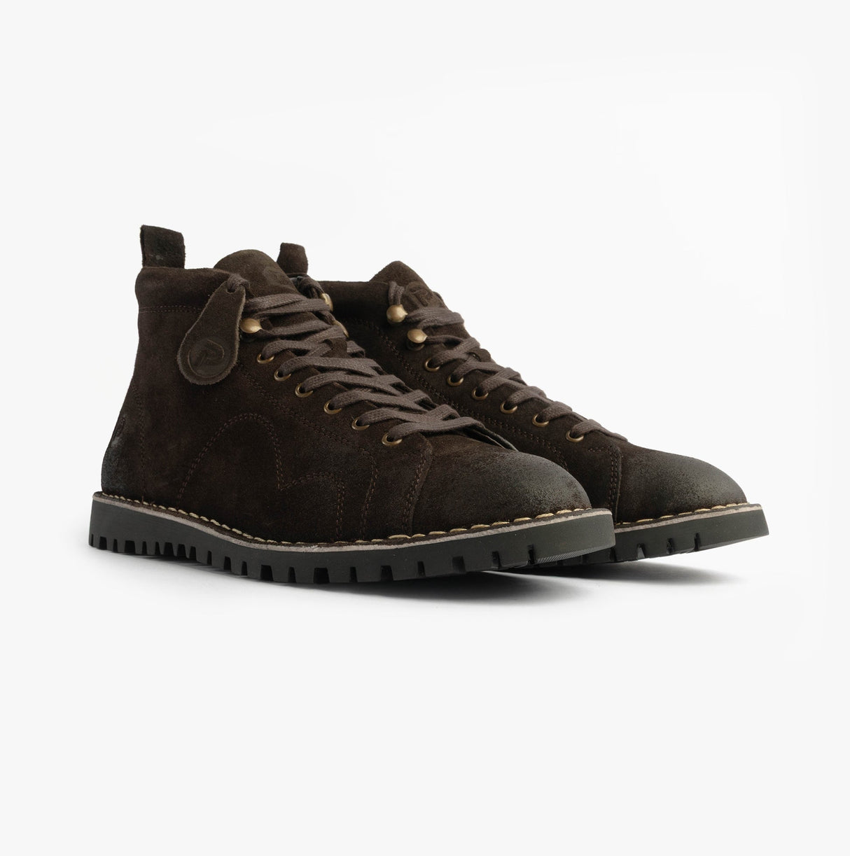 Popps 1961 MOD Mens Suede Monkey Boots Brown