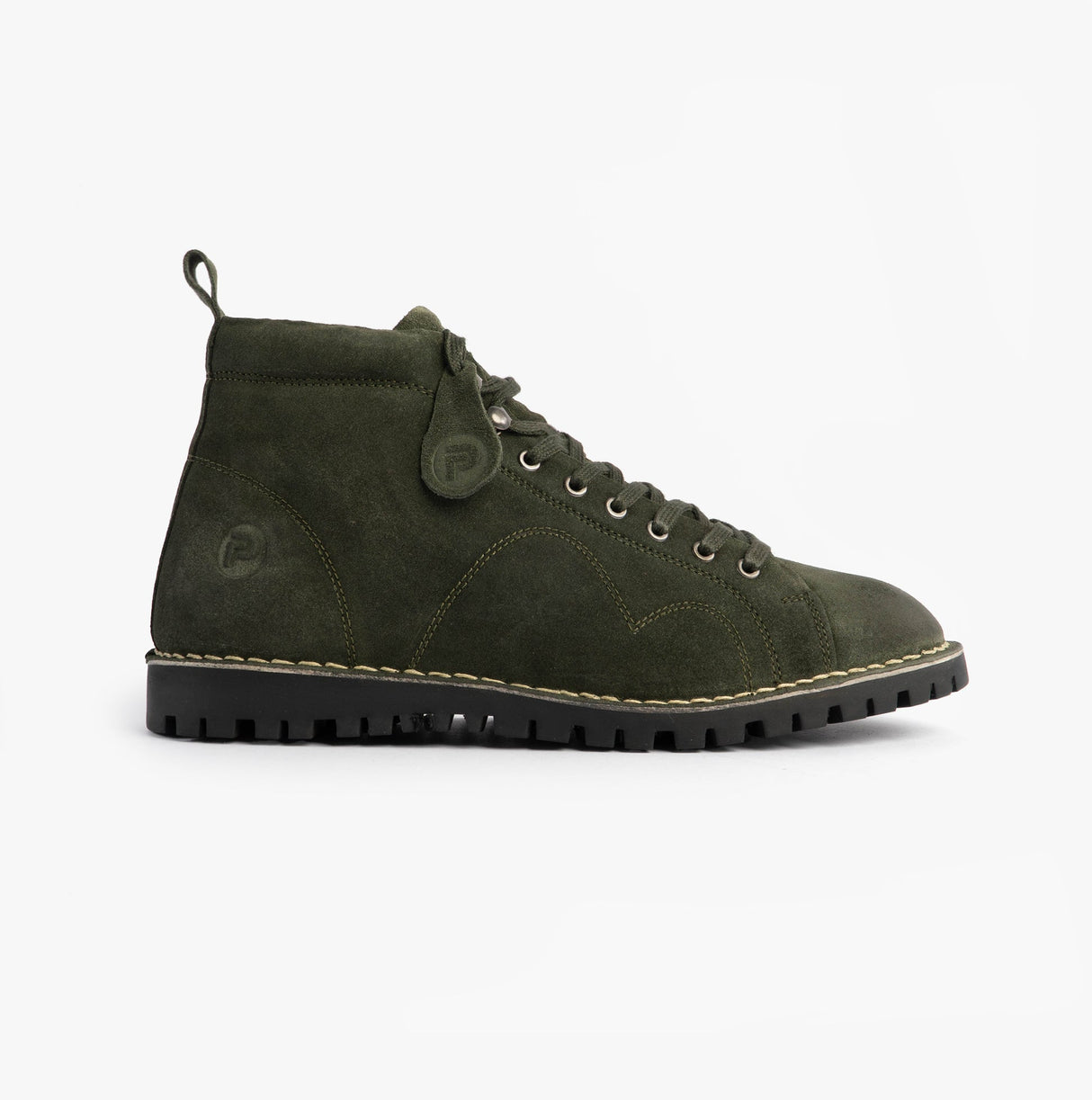 Popps 1961 MOD Mens Suede Monkey Boots Green