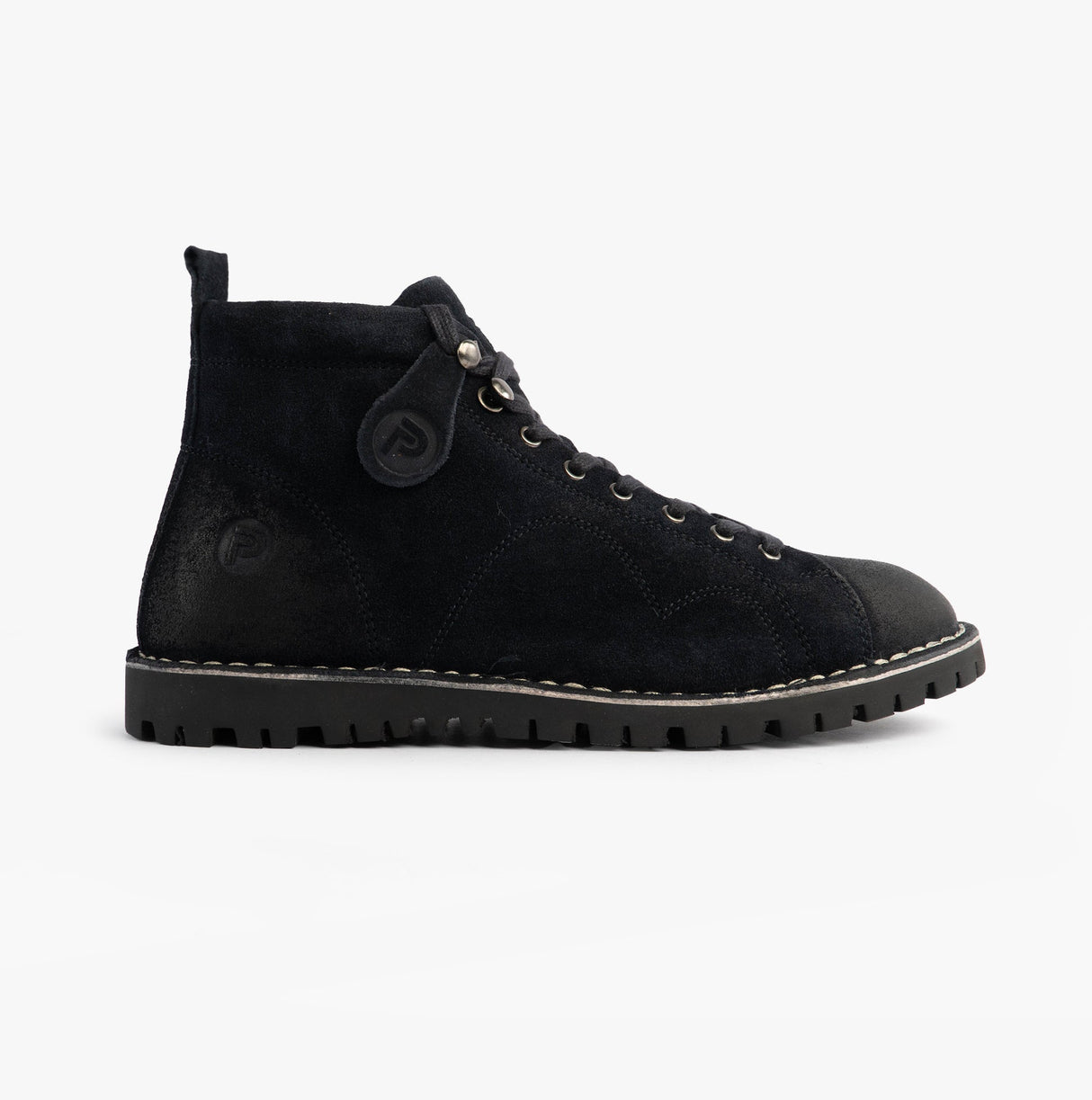 Popps 1961 MOD Mens Suede Monkey Boots Navy