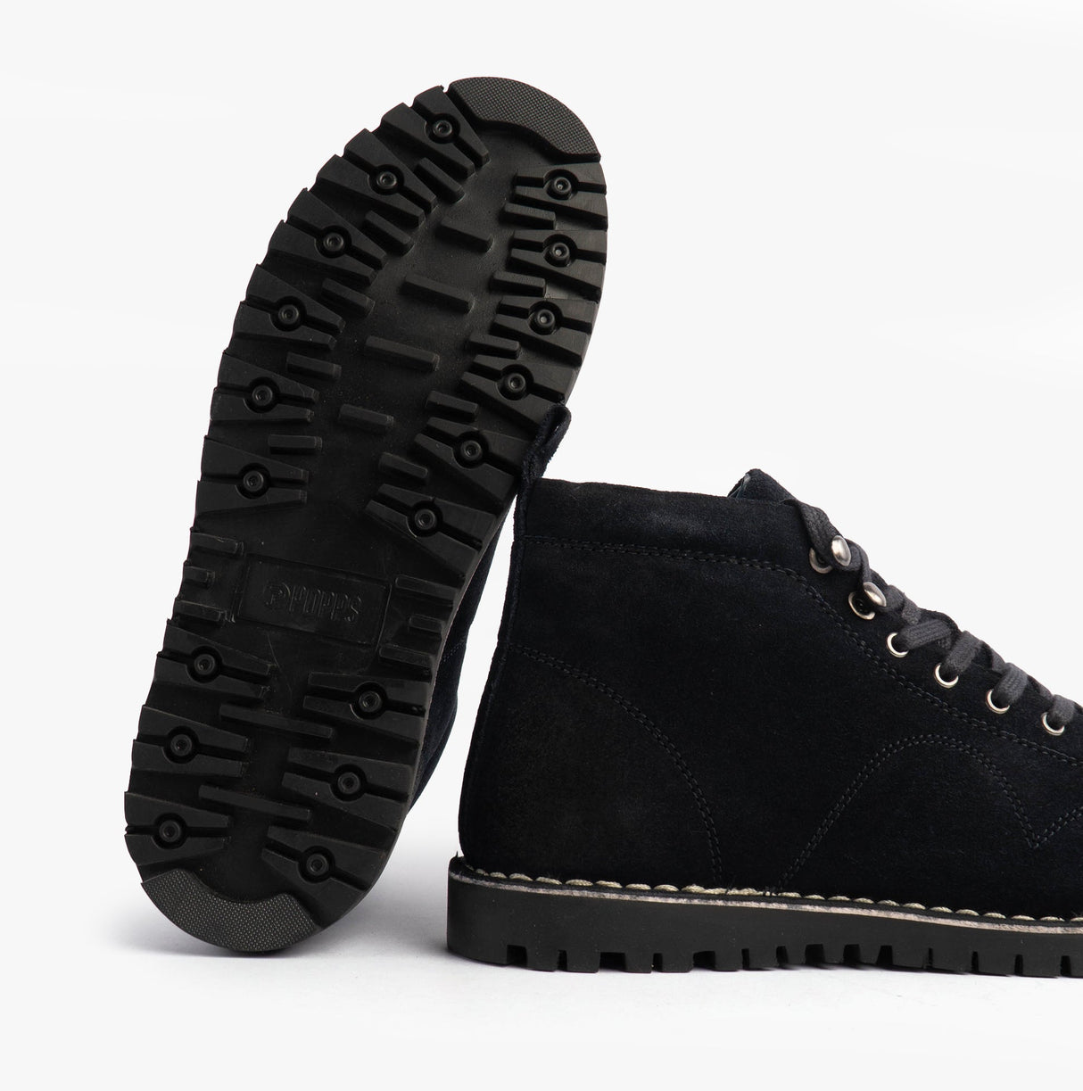 Popps 1961 MOD Mens Suede Monkey Boots Navy