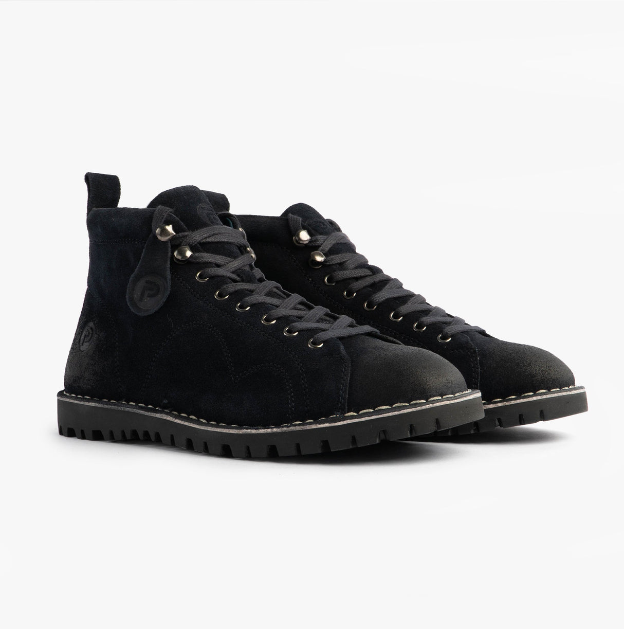 Popps 1961 MOD Mens Suede Monkey Boots Navy