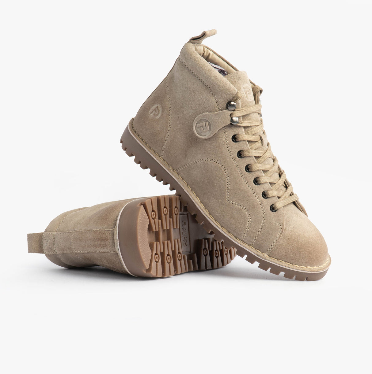 Popps 1961 MOD Mens Suede Monkey Boots Sand