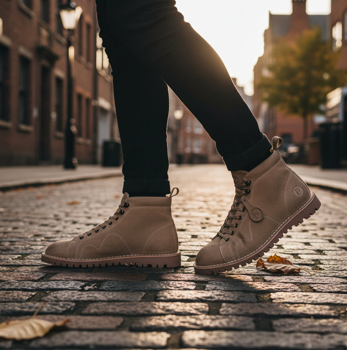 Popps 1961 MOD Mens Suede Monkey Boots Sand