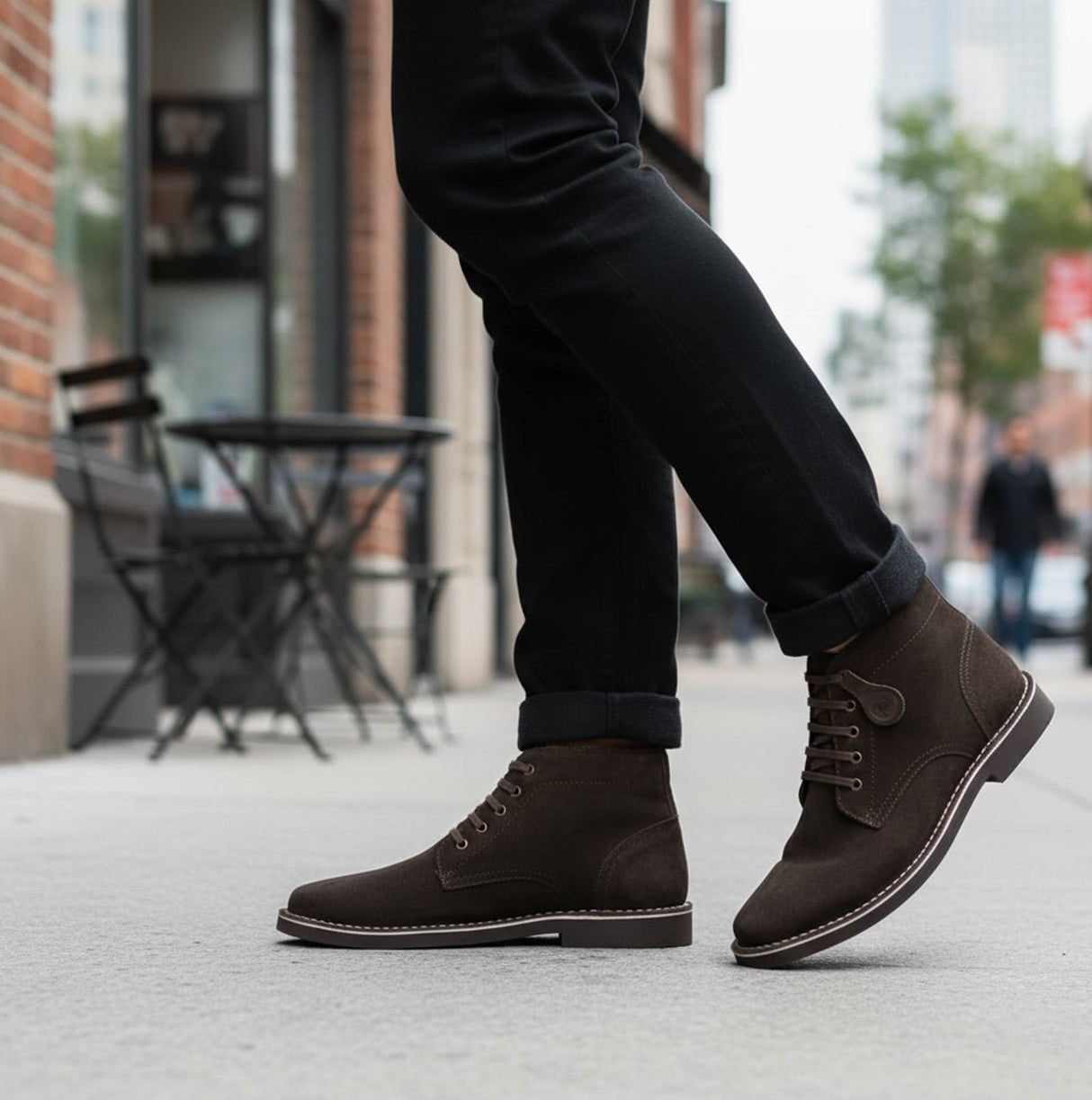 Popps RANGER Mens Desert Boots Dark Brown