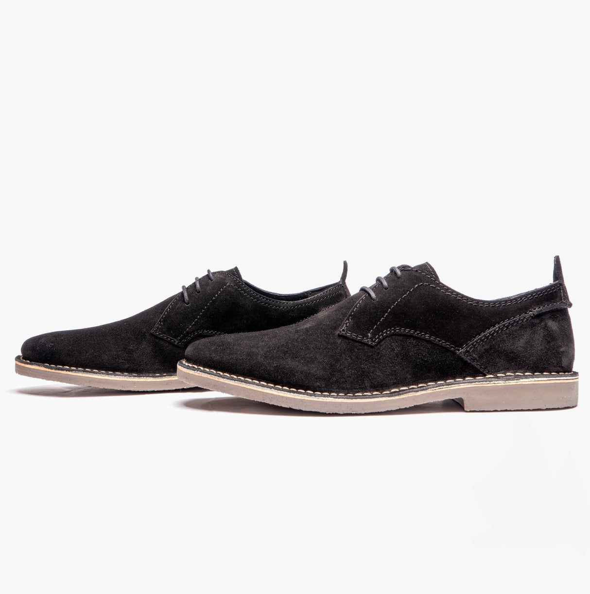 Popps JONAS Mens Suede Desert Shoes Black