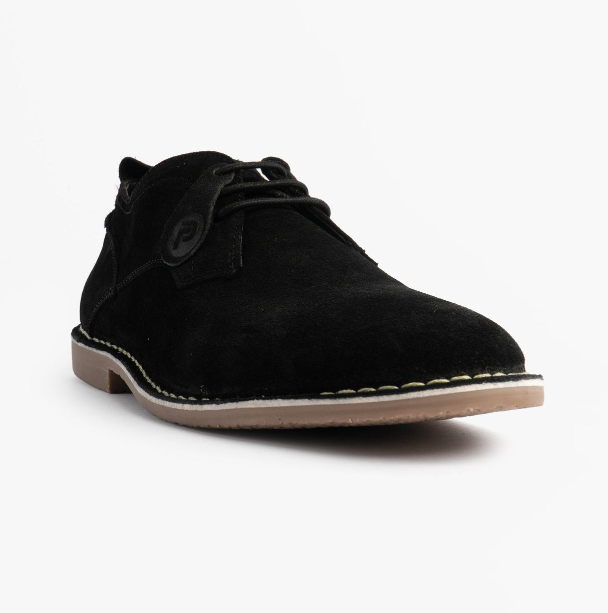 Popps JONAS Mens Suede Desert Shoes Black