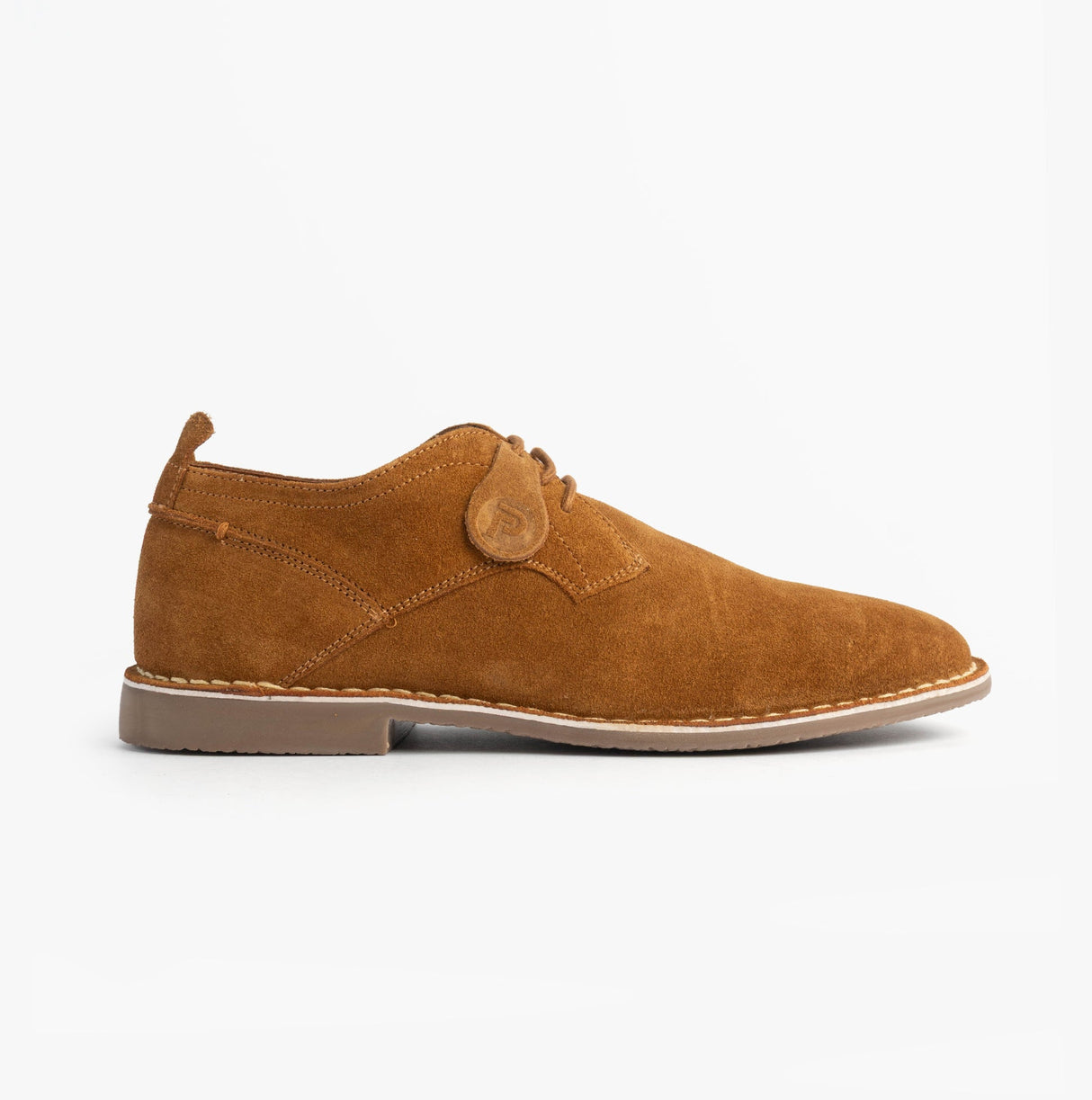 Popps JONAS Mens Suede Desert Shoes Cognac