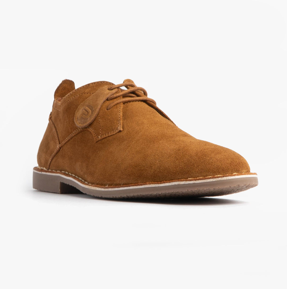 Popps JONAS Mens Suede Desert Shoes Cognac