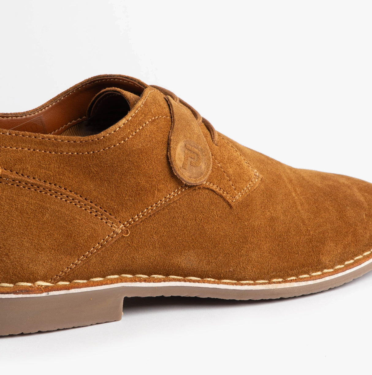 Popps JONAS Mens Suede Desert Shoes Cognac