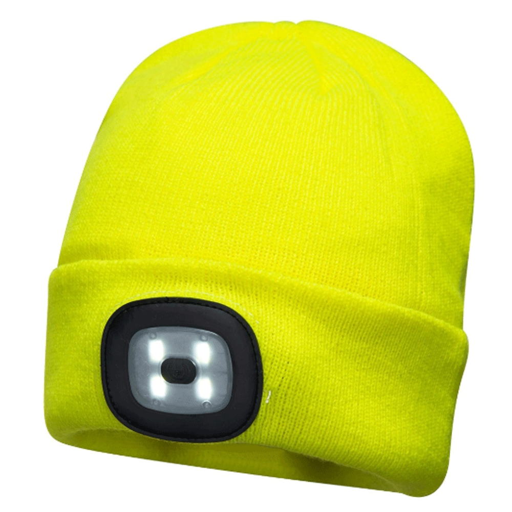 Portwest B028 Rechargeable Twin LED Beanie Hat Various Colours