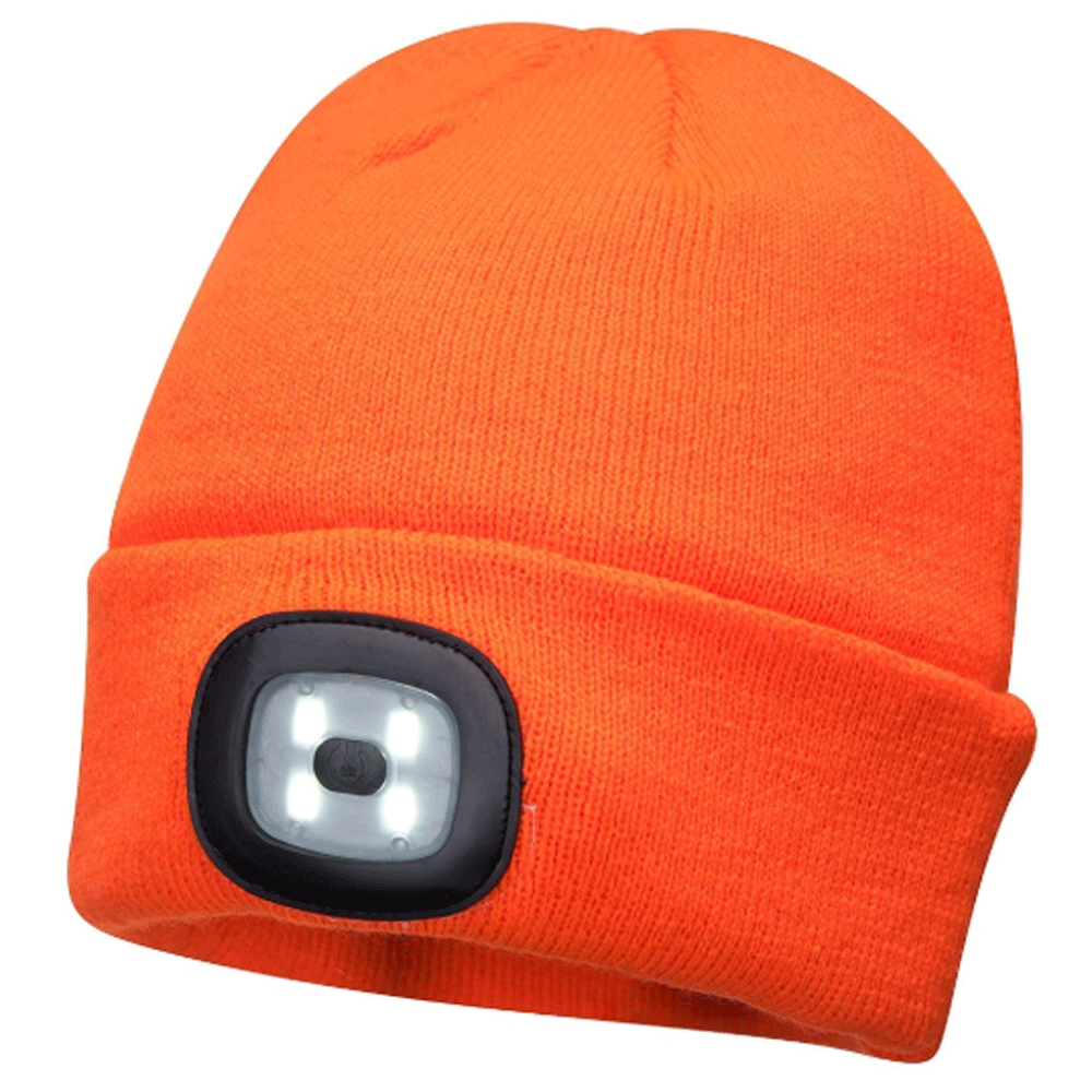 Portwest B028 Rechargeable Twin LED Beanie Hat Various Colours
