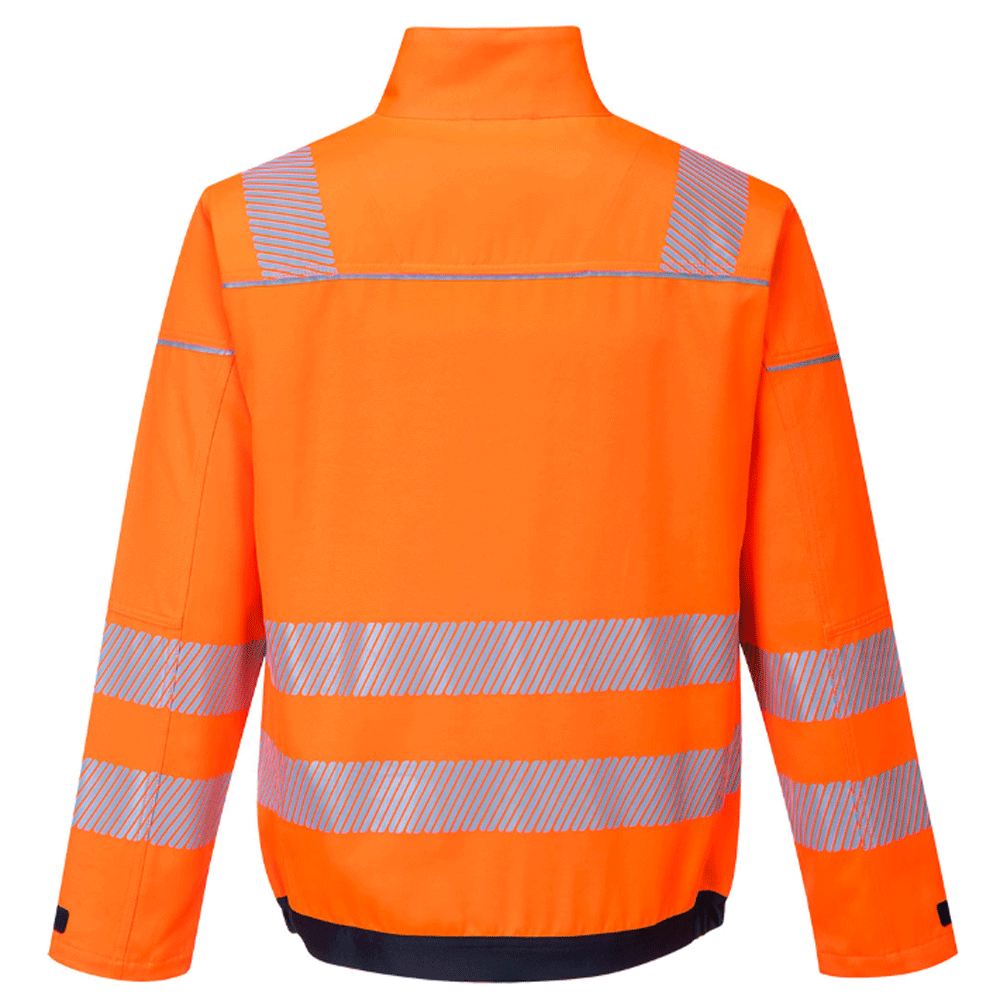 Portwest T500 PW3 Hi-Vis Work Jacket Orange/Navy Small